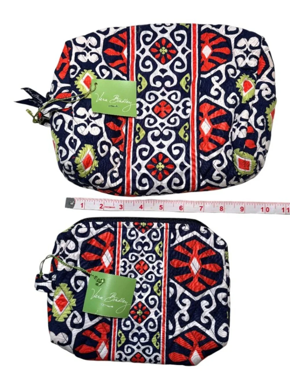 NEW Vera Bradley Sun Valley Cosmetic Bag Large Medium Set Travel Gift Retired